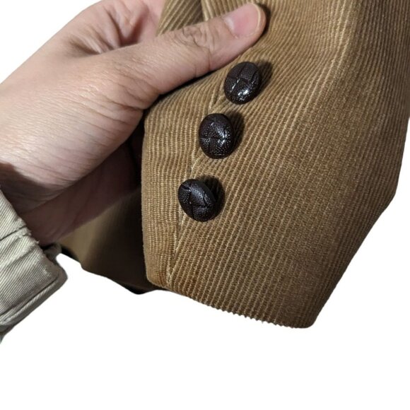 Vintage Womens Oscar de La Renta Tan Corduroy Two Button Career Blazer Jacket XS - Picture 4 of 7